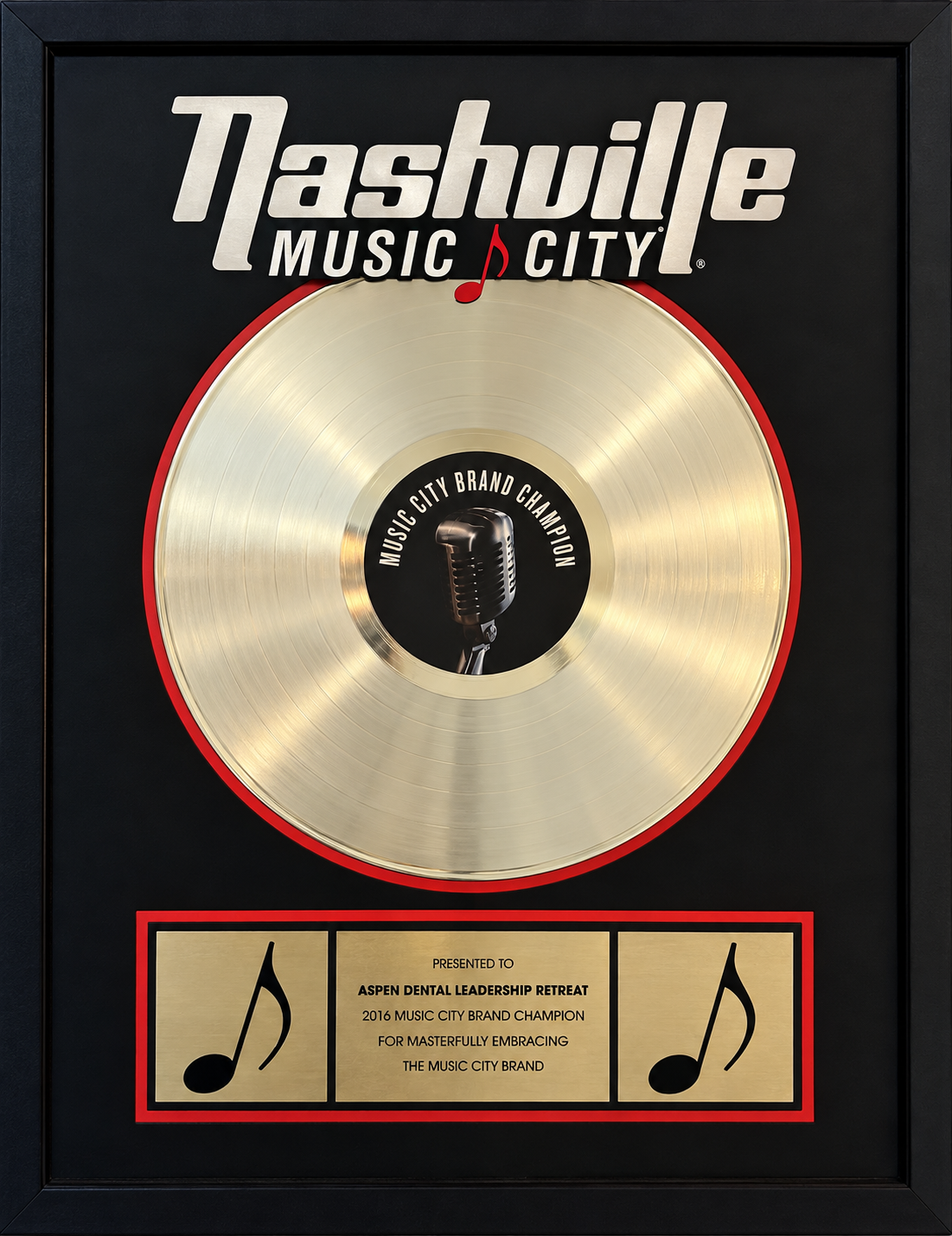 2016 Music City Brand Champion award presented to Aspen Dental Leadership Retreat